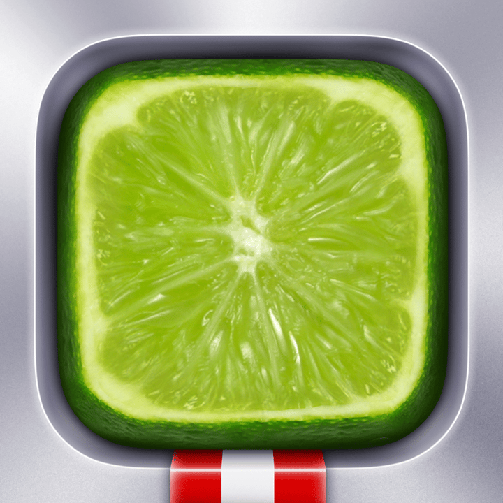 Cevicherias app icon with a green soft 3D squircle design featuring a lime slice.