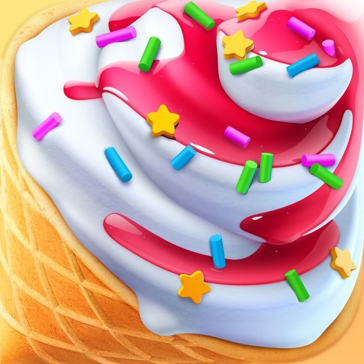 IceCream app icon with a multicolored 3D cartoon squircle design featuring an ice cream swirl.