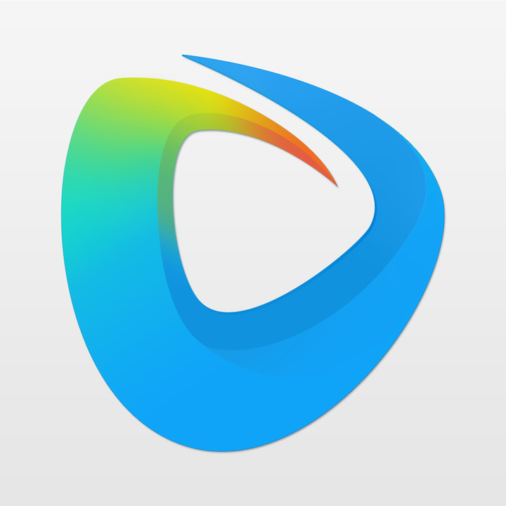 迅雷看看 app icon with a blue soft 3D organic shape design featuring an abstract play button.