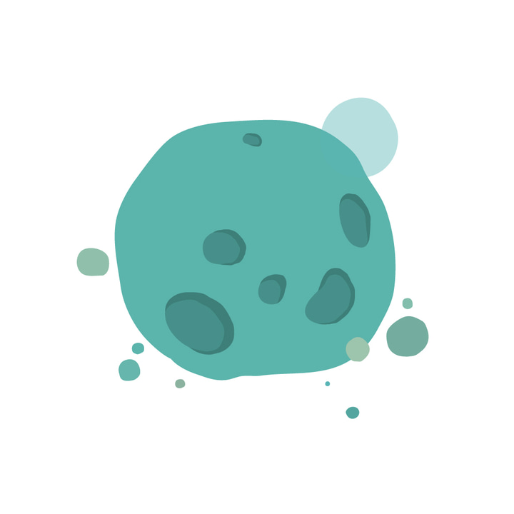 Little Planet app icon with a green flat organic vector organic shape design featuring an abstract planet.