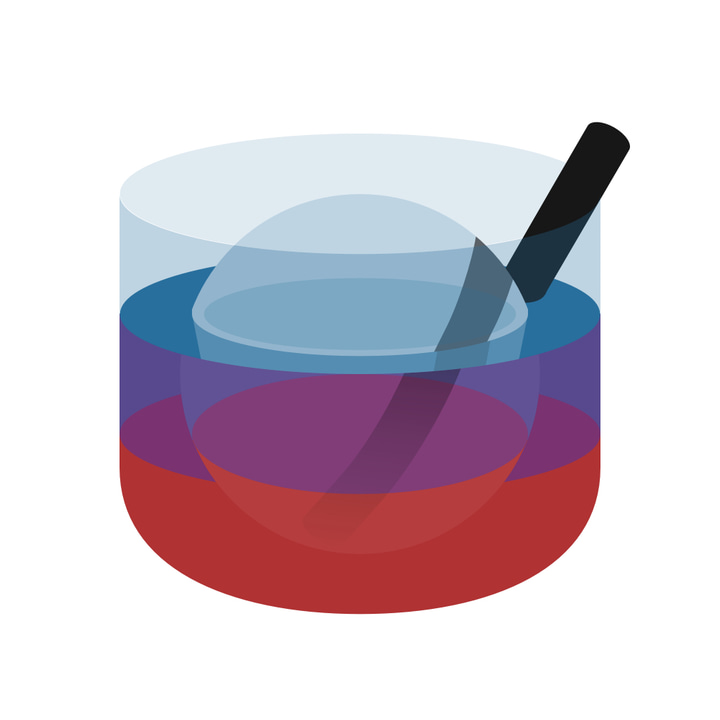 Lush app icon with a multicolored soft 3D squircle design featuring a stack of disks with stylus.