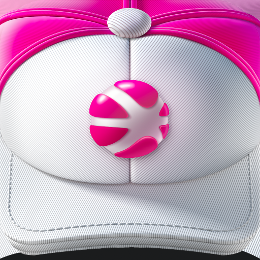 Pick’n’Roll app icon with a white 3D cartoon squircle design featuring a baseball cap.