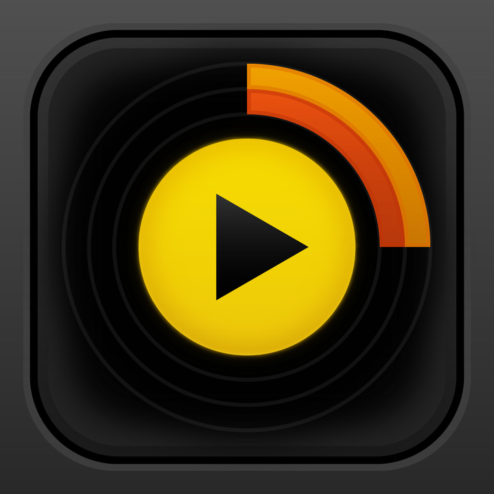 Robick app icon with a black soft 3D squircle design featuring a play button.