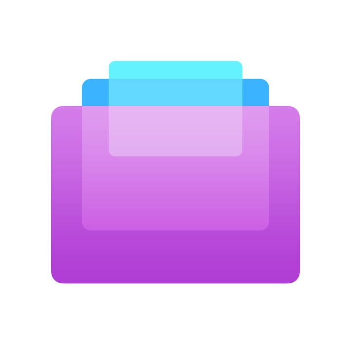 Screens VNC app icon with a multicolored flat minimalist rounded rectangle design featuring a stacked rectangles.