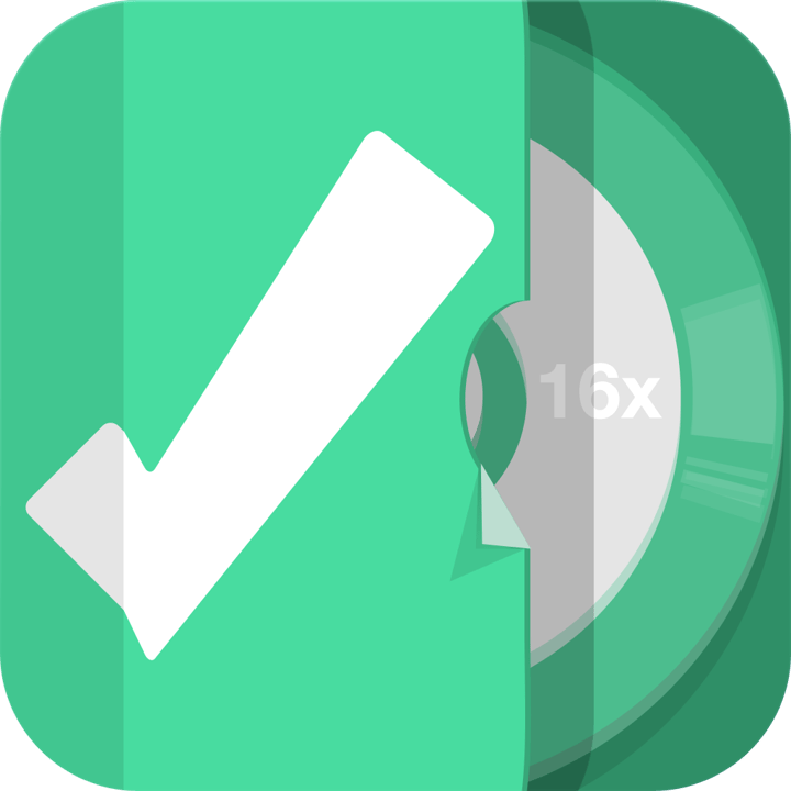 Task Player app icon with a green flat minimalist squircle design featuring a checkmark.