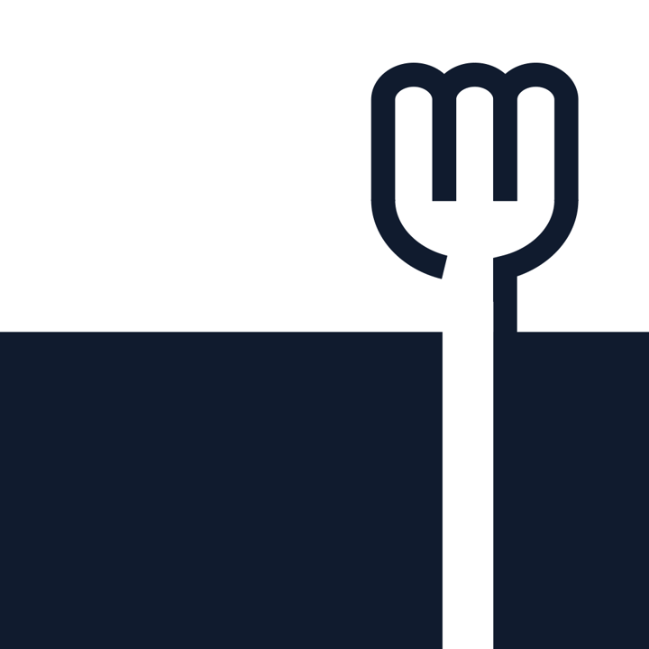 The French Lunchbox app icon with a black flat minimalist squircle design featuring a trident.