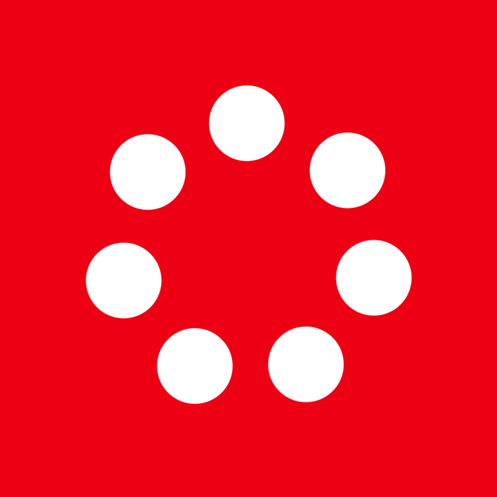 The Johnson & Johnson Official 7 Minute Workout App app icon with a red flat minimalist circle design featuring a seven circles ring.
