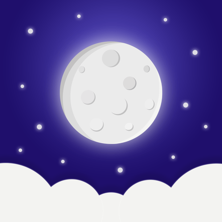 To bed app icon with a purple soft 3D circle design featuring a full moon.