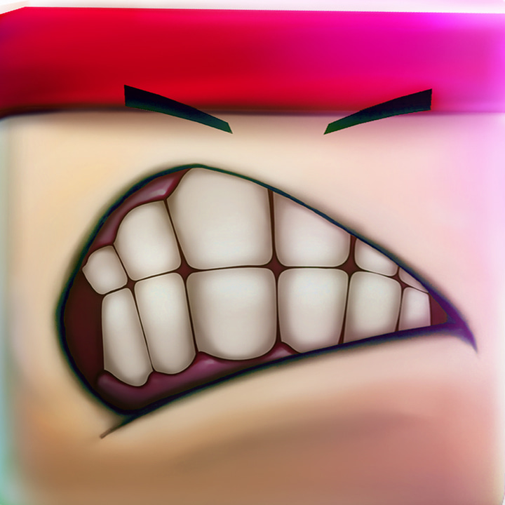 To-Fu Fury app icon with a red 3D cartoon squircle design featuring an angry face.