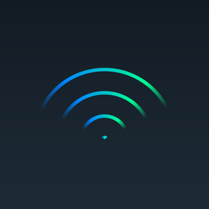 Today WiFi app icon with a black flat minimalist squircle design featuring a wi-fi signal.