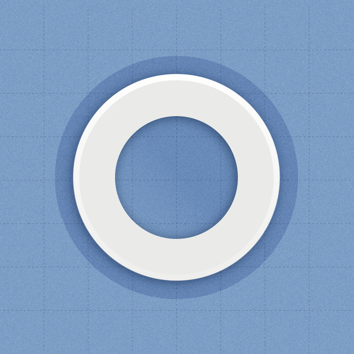 Weathertron app icon with a blue soft 3D circle design featuring a ring.