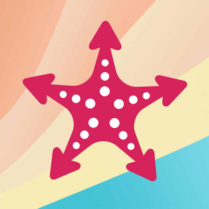 Recrop app icon with a orange flat minimalist rounded rectangle design featuring a branching arrow.
