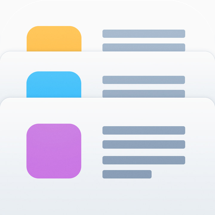 AppAdvice app icon with a white flat minimalist rounded rectangle design featuring a UI list.