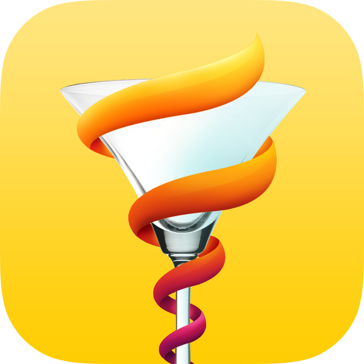 Cocktail Flow - Drink Recipes app icon with a yellow soft 3D squircle design featuring a martini glass with ribbon.