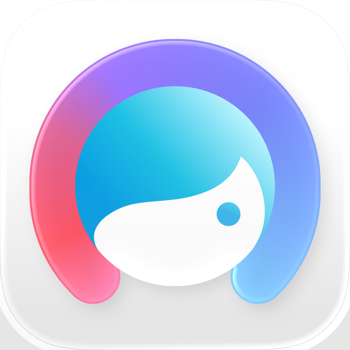 Facetune app icon with a white soft 3D squircle design featuring a stylized letter u.