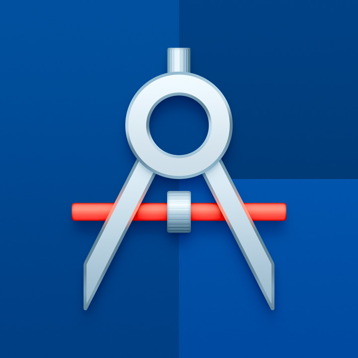 Flinto app icon with a blue soft 3D compass shape design featuring a compass.