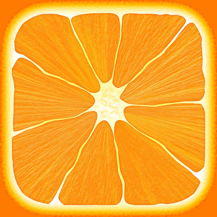 Nutrients - Nutrition Facts app icon with a orange flat minimalist squircle design featuring an orange slice.