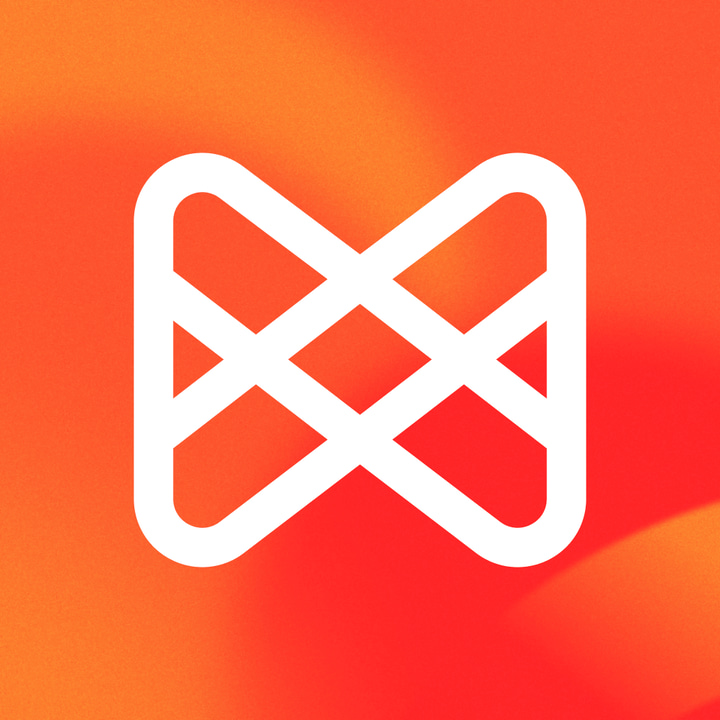 Musixmatch Dynamic Lyrics app icon with a orange flat minimalist squircle design featuring a stylized letter m.