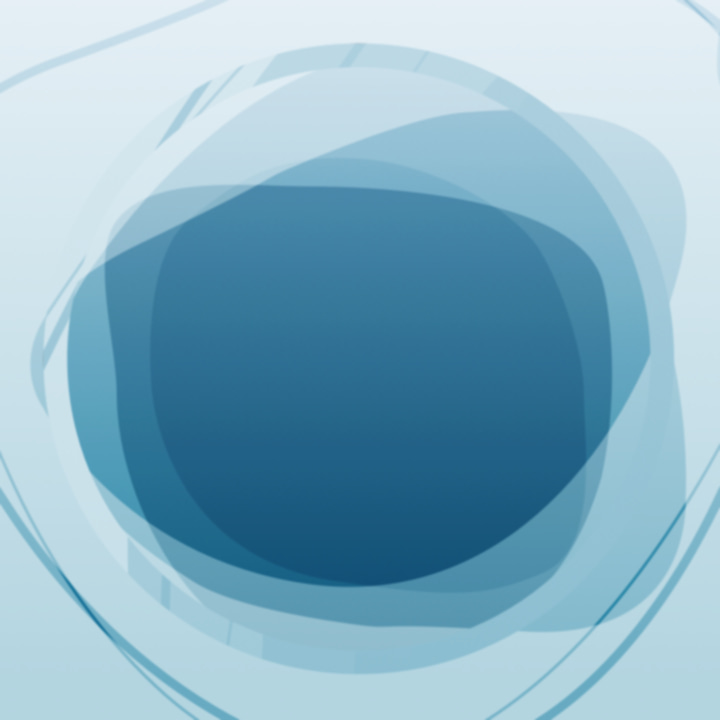 Pause app icon with a blue abstract gradient organic shape design with layered depth.