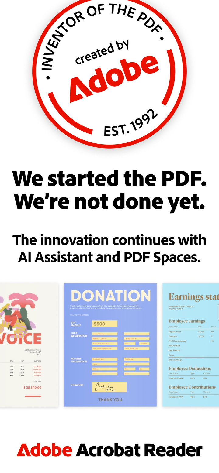Adobe Acrobat Reader: Edit PDF app screenshot
