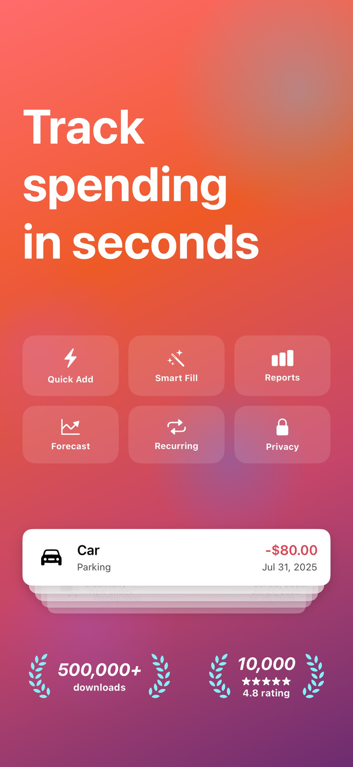 Coins - Spending Tracker app screenshot