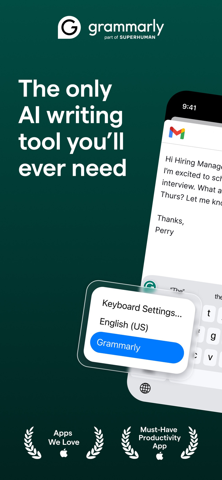 Grammarly: AI Keyboard & Notes app screenshot