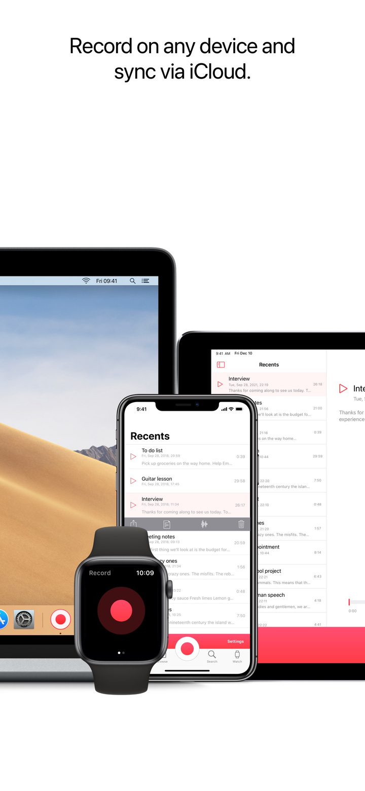 Just Press Record app screenshot