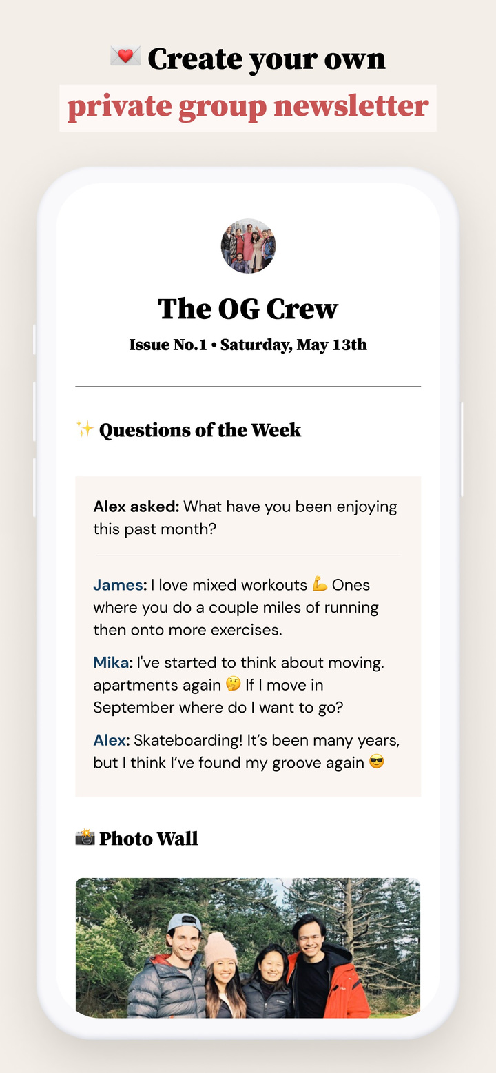 Letterloop: Group Newsletters app screenshot