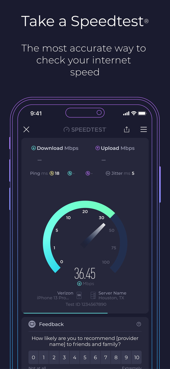 Speedtest by Ookla app screenshot