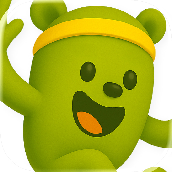 Wakeout! Break the Sit Habit app icon with a green 3D cartoon squircle design featuring a green bear mascot.