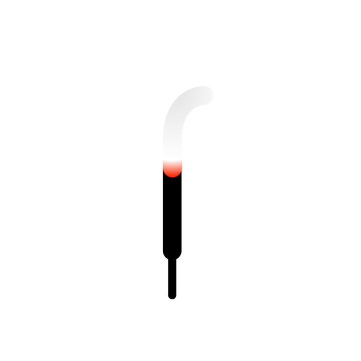 一炷香 app icon with a white flat minimalist organic shape design featuring an abstract hook.
