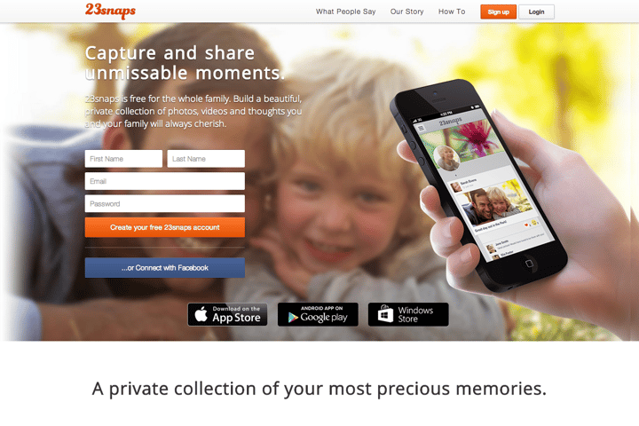 23snaps website preview