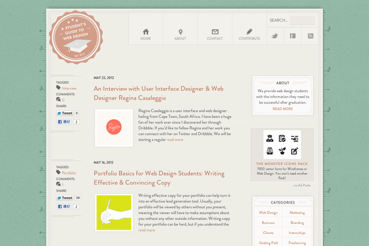 A Student’s Guide to Web Design website preview