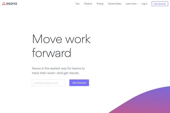 Asana website preview