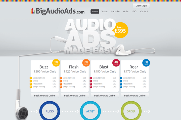 BigAudioAds website preview