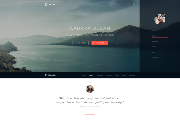 Cahara website preview