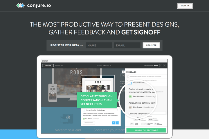 Conjure website preview