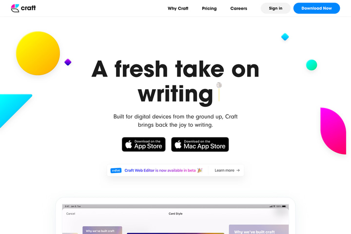Craft website preview