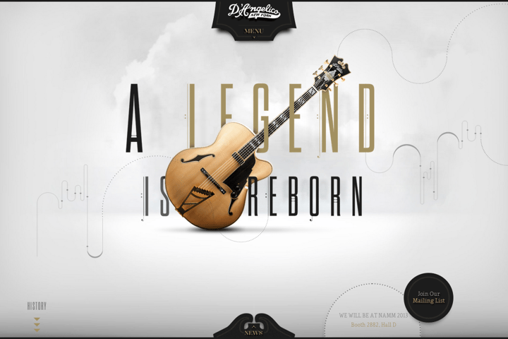 D’Angelico Guitars website preview