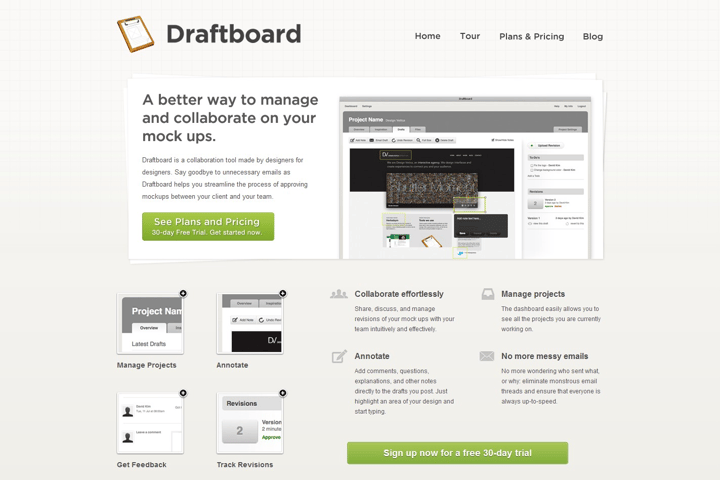 Draftboard website preview