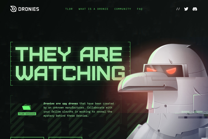 Dronies website preview