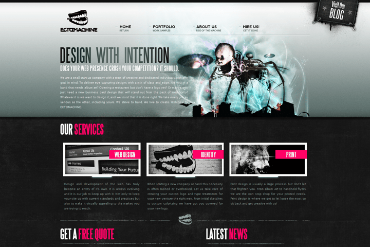 ECTOMACHINE website preview