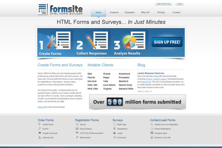 FormSite website preview
