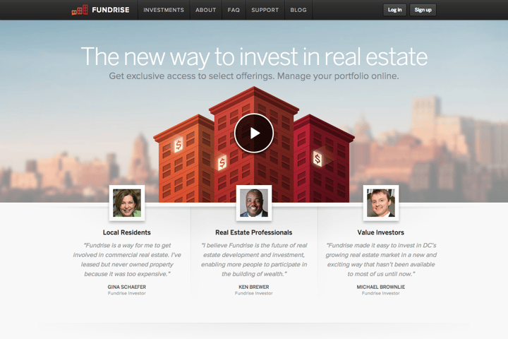 Fundrise website preview