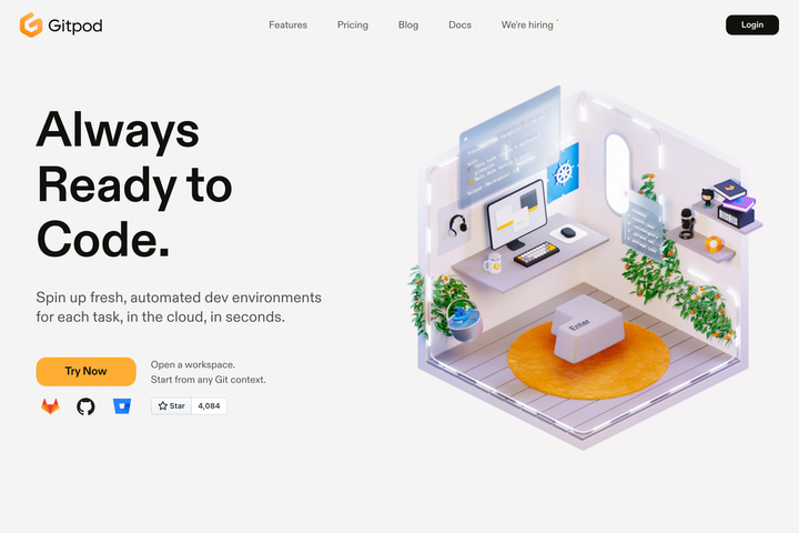 Gitpod website preview