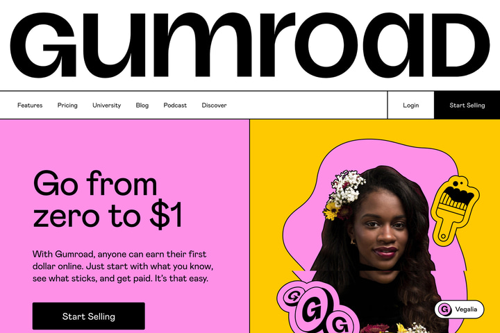 Gumroad website preview