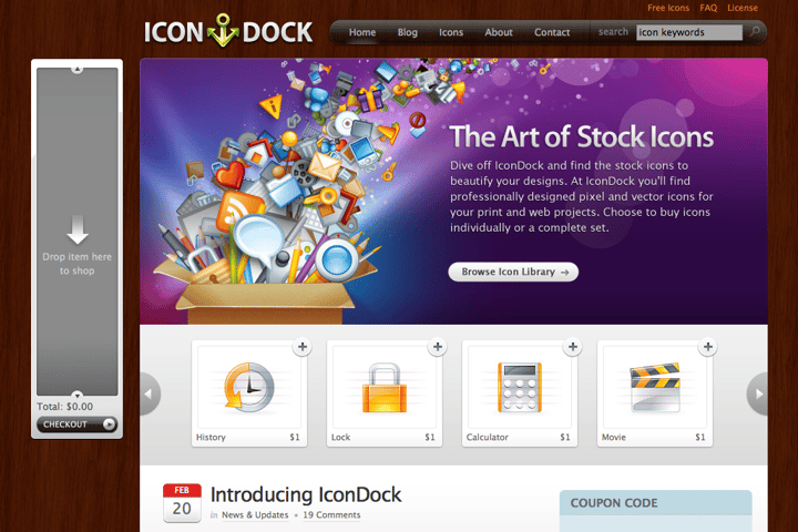 IconDock website preview