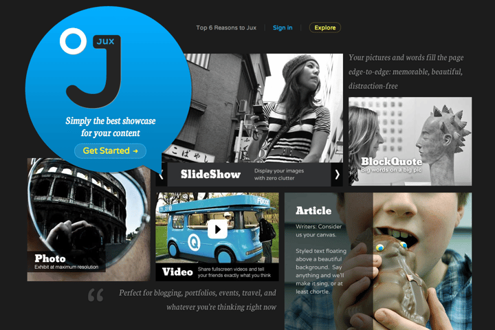 Jux website preview
