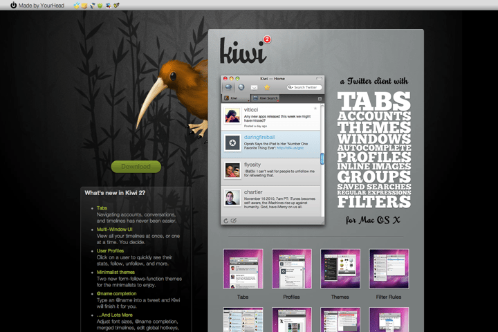 Kiwi website preview