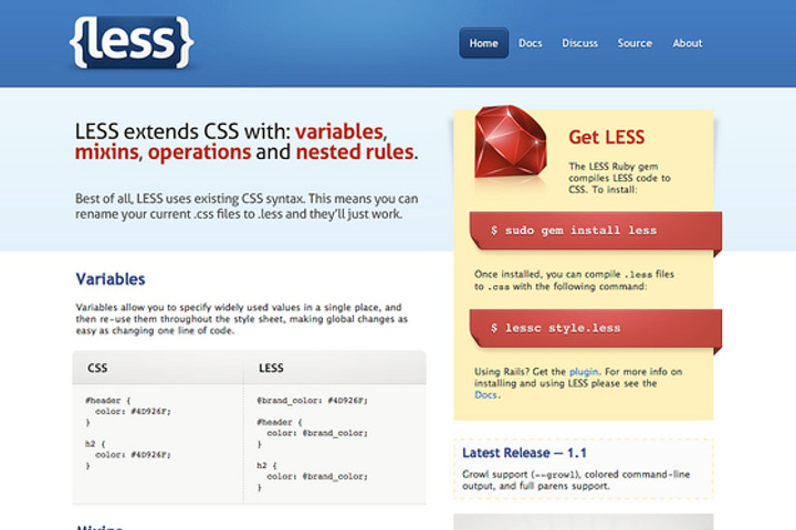 LESS website preview